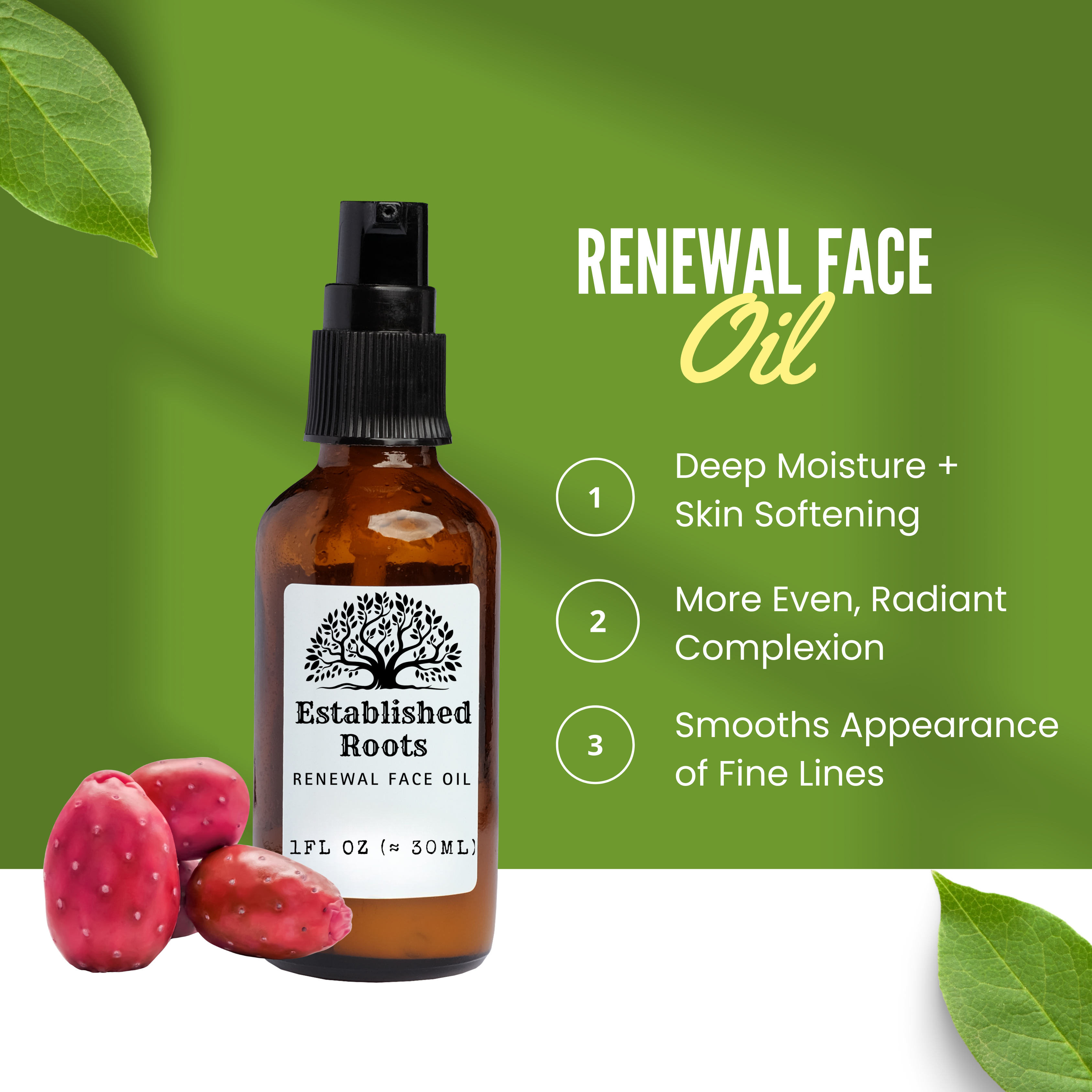 Renewal Face Oil Serum — Hydrating, Smoothing & Brightening (1 oz)
